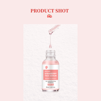 Sérum Visage Liquide Anti-Âge Éclaircissant Hydratant à la Fraise et Or 24K, Marque Privée Usine GMPC, Prêt à l'emploi MoCRA