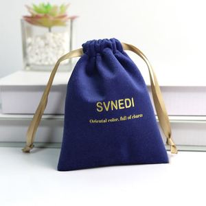 Custom Logo Recyclable Storage Drawstring Dust Bag for Jewelry for Silken Velvet Underwear Handbags Necklaces Watches - Product Image 1