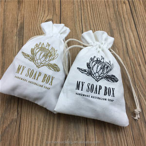 4x6インチハーフブリーチコットンキャンバス手作り石鹸包装ポーチドローストリングコットンストレージバッグDIYクラフト、メイク、旅行用 - Product Image 1