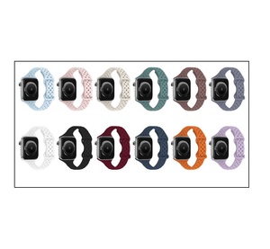 Correa de hebilla de mariposa de silicona deportiva y de moda tejida de nailon fino para Apple Watch 8 para Iwatch correa de reloj de silicona - Product Image 5