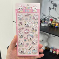 Lindas Pegatinas 3D con Relieve de Conejo de Dibujos Animados Kawaii, Calcomanías Transparentes a Prueba de Agua para Decorar Diarios, Fundas de Teléfono y Manualidades