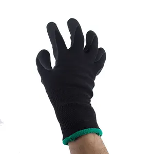 Guantes de construcción de arena con acabado de látex Recubrimiento de seguridad industrial Guantes de arena de látex