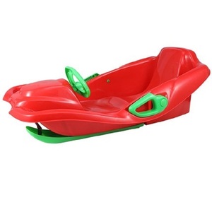 Luge en plastique durable pliante de chariot de bébé de HDPE de haute qualité avec le volant pour la luge extérieure - Product Image 1