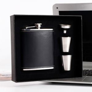 Coffrets Cadeaux d'Affaires : Flasques à Whisky Portables en Acier Inoxydable de 7oz avec Logo Personnalisé – Idéal pour la Fête des Pères - Product Image 1