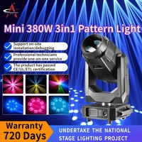 Lyre rotative B380A DMX RDM 380W Beam Spot Wash avec Gobo et roue chromatique pour éclairage de scène intérieur/extérieur