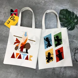 Avatar The Last Airbender Aang And Appa Anime Graphic Hipster Cartoon Print Shopping Bags Girls Fashion Casual Package Hand Bag