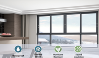 Fenêtres coulissantes modernes en alliage d'aluminium avec verre réfléchissant doublement trempé Lukliving NFRC, isolation thermique, prix économique, Pakistan