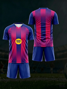 <span class=keywords><strong>Ensemble</strong></span> de maillot et short de football style <span class=keywords><strong>Barça</strong></span> pour homme, séchage rapide, uniforme d'entraînement de football - Product Image 2