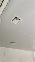 Diffuseur de plafond carré en ABS épaissi 500x500mm, grille d'aération HVAC à 4 voies avec adaptateur de conduit rond de 300mm pour bureau et maison