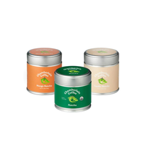Grande Vente Conteneur Métallique d'Emballage Alimentaire Magnifique, Écologique, Hermétique, Vide, pour Thé Matcha, Boîtes Rondes en Fer Blanc