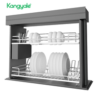 Kangyale Armoire de cuisine automatique Armoire murale de levage à commande vocale Ascenseur électrique Panier à tirer Panier à vaisselle Ascenseur Panier