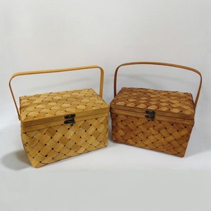 Panier de rangement tressé en bois fait main pour la Fête des Bateaux-Dragons, boîte cadeau Zongzi, 32x22x19cm, modèle 101, poignée unique - Product Image 3