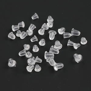 Tapones de silicona para los oídos, tamaño pequeño, para hacer pendientes, accesorios de joyería, accesorios de bricolaje, forma ovalada, transparente - Product Image 1