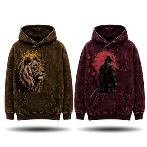 Sweat-shirt à capuche pour homme Long Mission, 100% coton, molleton tricoté, décontracté, respirant, doublé, coupe classique, avec poche - Product Image 3