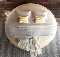 Cadre double Ultra King Round Antique Platform Tufted Luxury Design Modern Up-Holstered Beds