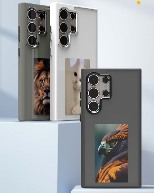 Hot Selling Mryes Luxury Smart HD E Ink Screen Display Phone Case for Samsung S24 23 Ultra NFC 4 Color Digital Mobile Cover