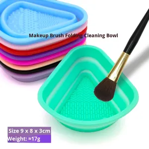 Bol de nettoyage pliable en silicone pour pinceaux de maquillage, tampon exfoliant, outil de nettoyage de masques et cosmétiques pour usage domestique - Product Image 1