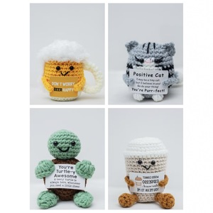 Adornos Creativos de Ganchillo para Tazas de Café, Adornos Colgantes con Gatitos y Tortugas Pequeñas de Energía Positiva para Tazas de <span class=keywords><strong>Cerveza</strong></span> - Product Image 3