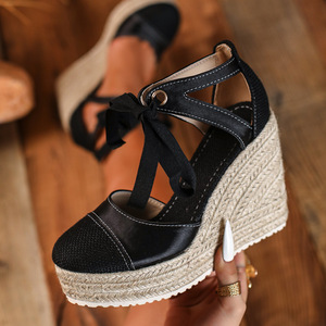 <span class=keywords><strong>Espadrilles</strong></span> Xuanhui en satin orange vif, sandales <span class=keywords><strong>compensées</strong></span> <span class=keywords><strong>à</strong></span> plateforme de 11,5 cm, <span class=keywords><strong>à</strong></span> lacets en ruban, pour l'été et les vacances <span class=keywords><strong>à</strong></span> la plage - Product Image 3
