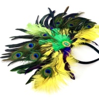 Mardi Gras Violet Cocktail Paon Chapeaux Nouvelle-Orléans Mascarade Masque Faux Plume Sequin Bandeau pour les Fêtes Promotions