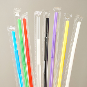 Pailles à boire jetables en <span class=keywords><strong>plastique</strong></span> souple, colorées, longues et épaisses, pour fêtes et bars, vente en gros, Chine - Product Image 3