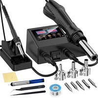 Station de soudage tout-en-un avec pistolet à air chaud et fer à souder à température constante pour la réparation de téléphones/puces/cartes de circuits imprimés