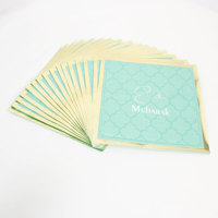 Gobelets et Serviettes Jetables Aïd, Assiettes en Papier Aïd Forme Minaret Vert Or, Vaisselle Aïd Moubarak pour Service Alimentaire Festive Musulman