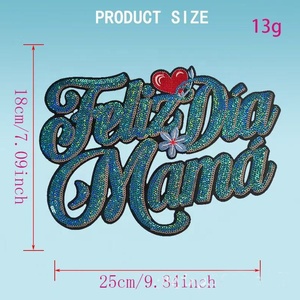 Vente en gros usine – Nouveauté 2026 : Patch brodé <span class=keywords><strong>MAMA</strong></span> à sequins, thermocollant, pour la Fête des Mères, idéal pour sweat-shirt - Product Image 3
