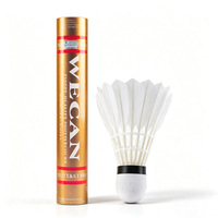 Volant de badminton WECAN Gold Premium en plumes de canard, 2 couches, durable, écologique, haute élasticité, pour les sports de badminton professionnels