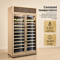 Réfrigérateur à vin autoportant MUXUE avec 2 portes vitrées, réfrigérateur à vin électrique pour usage hôtelier