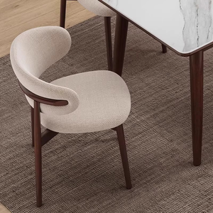 <span class=keywords><strong>Silla</strong></span> de comedor de tela de madera maciza nórdica para uso doméstico de ocio <span class=keywords><strong>escritorio</strong></span> cafetería Hotel restaurante soporte trasero - Product Image 4