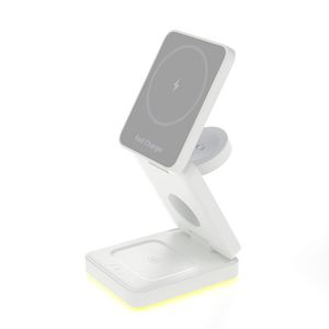 แท่นชาร์จไร้สายแบบพับได้ 3-in-1 พร้อมไฟ LED สำหรับ iPhone และนาฬิกา - Product Image 2