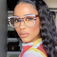 Nouvelles lunettes optiques unisexes simples à monture carrée avec protection anti-lumière bleue, motif géométrique en forme de diamant, verres colorés