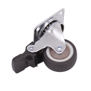 <span class=keywords><strong>Roulettes</strong></span> de meubles marron de 1,5 pouce en TPR, <span class=keywords><strong>roulettes</strong></span> pivotantes légères pour chaise de bureau avec frein - Product Image 5