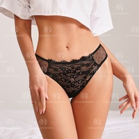 Custom Logo Laagbouw Kant Door Middel Van Ruche Gesp Dubbele Riem Tanga Transparante Kant G String String