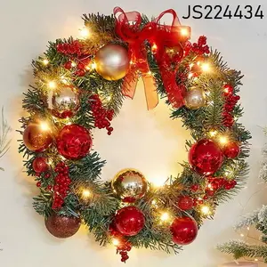 Großhandel Weihnachts dekoration Künstliche Rote Beeren LED Extra Licht Girlande Weihnachten Led Kranz Für Zuhause