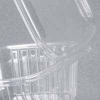 Conteneur alimentaire jetable en plastique transparent RPET à charnière de 64 oz pour supermarché