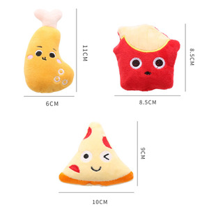 Wholesale Lovely Food Leg Pizza Chips Design Cat Plush Toy Contains Catnip With Sound Paper <b>Squeaky</b> Interactive Cat Toys - Product Image 3