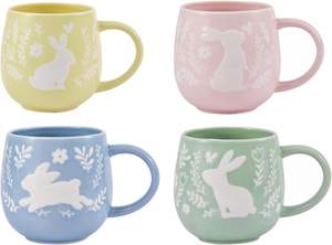 Bico Pastel <span class=keywords><strong>Color</strong></span> Bunny Gres Juego de tazas Microondas y lavavajillas para Pascua Primavera - Product Image 3