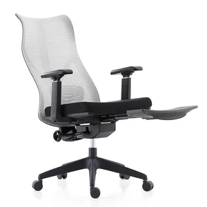 Chaise de bureau moderne inclinable en maille Chaise ergonomique pour bureau à domicile exécutive avec repose-pieds