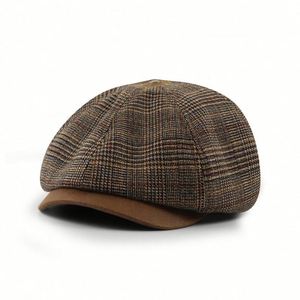 หมวกแก๊ปปีกสั้นลายสก็อตสำหรับผู้ชาย เหมาะสำหรับเล่นกีฬา ลำลอง ปาร์ตี้ ชายหาด ผ้าฝ้าย 100% ขายส่ง - Product Image 4