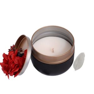 Pot à bougie rond en fer blanc avec couvercle à vis, bougie parfumée à la cire de soja pour la décoration intérieure - Product Image 4
