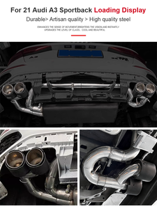 Terminali di Scarico per Audi <span class=keywords><strong>A3</strong></span> <span class=keywords><strong>Sportback</strong></span> 2021-2025 fino a S3, Punte Quad in Acciaio Inox 304 e Fibra di Carbonio - Product Image 4