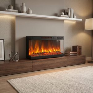 <span class=keywords><strong>Chimenea</strong></span> <span class=keywords><strong>Eléctrica</strong></span> de 30 Pulgadas y 3 Lados con Control Remoto, Llama Realista, para Sala de Estar, Dormitorio, Apartamento - Product Image 2