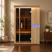 SS-200G Sauna sec 2 personnes à vapeur et infrarouge lointain à spectre complet, en bois massif écologique, facile à utiliser, avec fenêtres en travers.