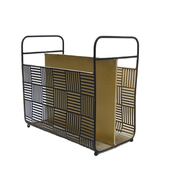 Home Decor Metal Desktop Storage Basket Newspaper book shelf magazine rack