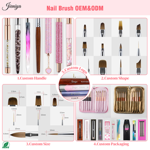 Ensemble <span class=keywords><strong>de</strong></span> pinceaux à ongles en nylon avec manche métallique brillant marron et logo personnalisé, pinceau liner et pinceau gel pour équipement <span class=keywords><strong>de</strong></span> salon - Product Image 6