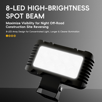 Nouvelle lampe de travail carrée à LED haute luminosité pour moto, projecteur blanc, lampe d'inspection pour voiture et moto