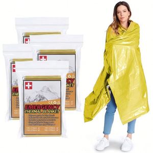 Couverture thermique de survie en Mylar pour les situations d'urgence, couverture isotherme pour le corps, équipement de premiers soins en plein air, camping, randonnée, logo personnalisé - Product Image 1