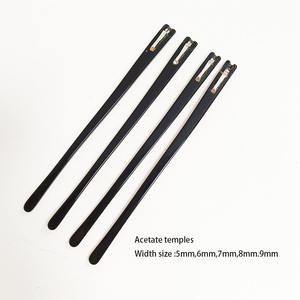 Peças de Reparo para Óculos em Acetato Preto Armação Óptica com Ponteiras de Haste para Óculos - Product Image 3
